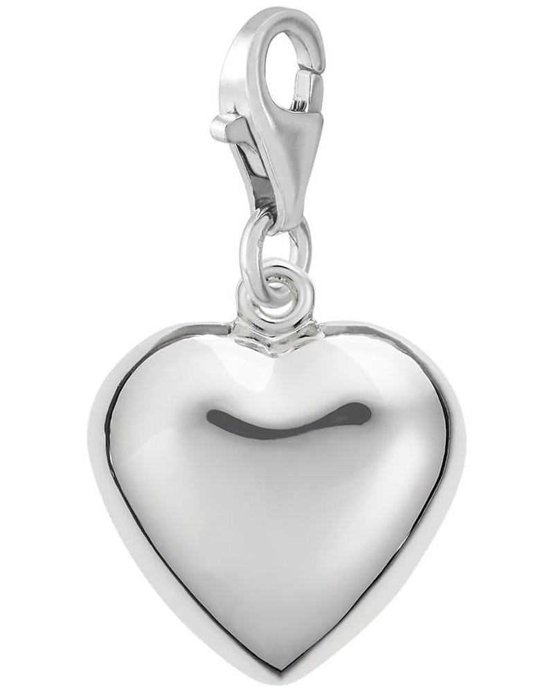 Heart Charm With Lobster Claw Clasp, Charms for Bracelets and Necklaces White Gold $25.91 Bracelets