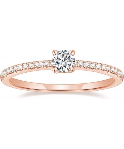 1.5mm Eternity Ring Round Cubic Zirconia Anniversary Ring CZ Pave Wedding Band for Women Size 3-12 Rose Gold $9.27 Rings