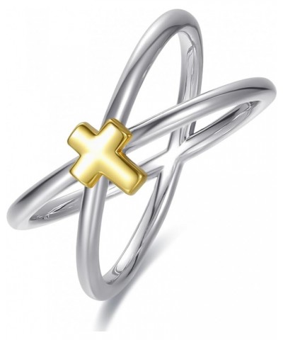 Crisscross Rings for Women,14k Gold Plated X Rings,Cross Fashion Statement Ring,Width 10mm,Size 5-9 8 Crisscross Ring $7.64 R...