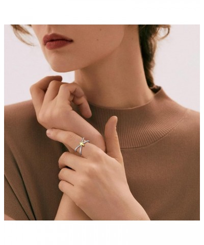 Crisscross Rings for Women,14k Gold Plated X Rings,Cross Fashion Statement Ring,Width 10mm,Size 5-9 8 Crisscross Ring $7.64 R...