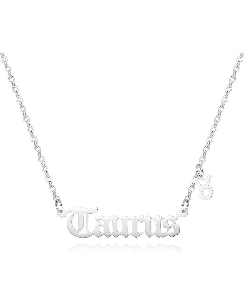 Zodiac Necklace,Zodiac Sign Pendant Necklace for Women,18K Gold Plated Silver Taurus $10.43 Necklaces