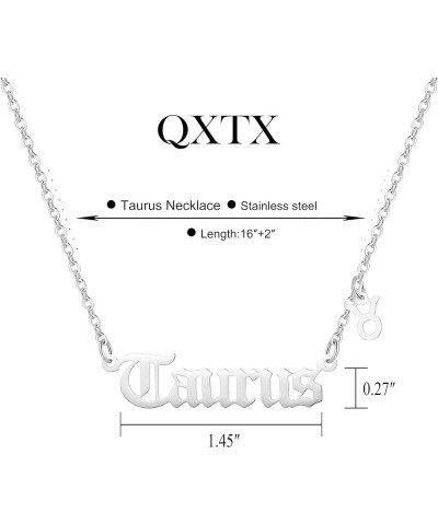 Zodiac Necklace,Zodiac Sign Pendant Necklace for Women,18K Gold Plated Silver Taurus $10.43 Necklaces