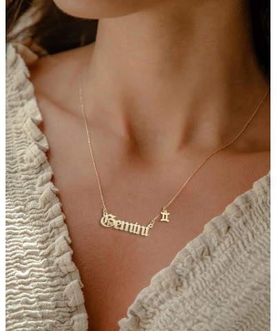 Zodiac Necklace,Zodiac Sign Pendant Necklace for Women,18K Gold Plated Silver Taurus $10.43 Necklaces