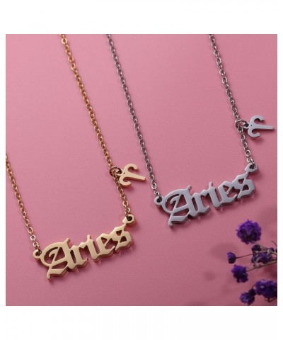 Zodiac Necklace,Zodiac Sign Pendant Necklace for Women,18K Gold Plated Silver Taurus $10.43 Necklaces