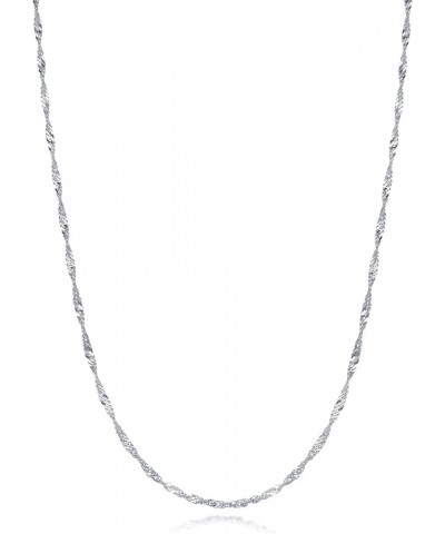 18K Solid Gold Rope Chain Necklace for Women 03818N White Gold $63.00 Necklaces