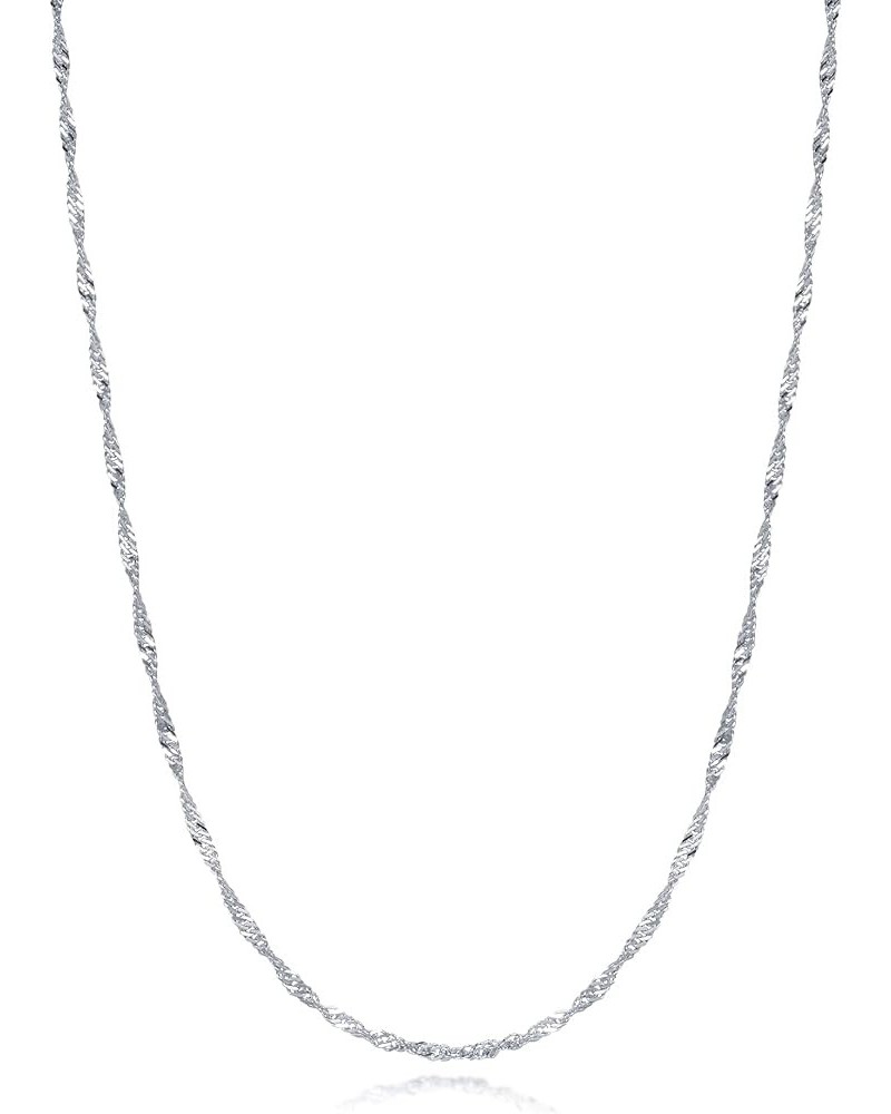 18K Solid Gold Rope Chain Necklace for Women 03818N White Gold $63.00 Necklaces