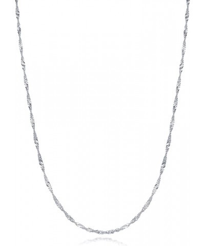 18K Solid Gold Rope Chain Necklace for Women 03818N White Gold $63.00 Necklaces