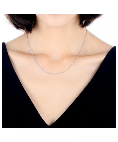 18K Solid Gold Rope Chain Necklace for Women 03818N White Gold $63.00 Necklaces