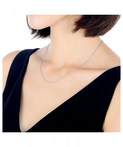 18K Solid Gold Rope Chain Necklace for Women 03818N White Gold $63.00 Necklaces