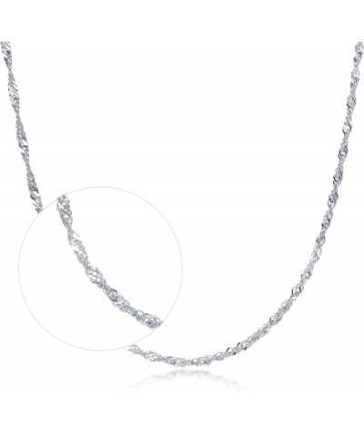 18K Solid Gold Rope Chain Necklace for Women 03818N White Gold $63.00 Necklaces