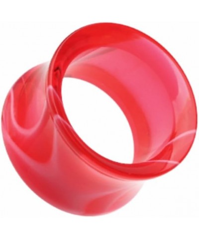 Marble Swirl Acrylic Double Flared WildKlass Ear Gauge Tunnel Plug (Sold as Pairs) 8 GA Red $10.06 Body Jewelry