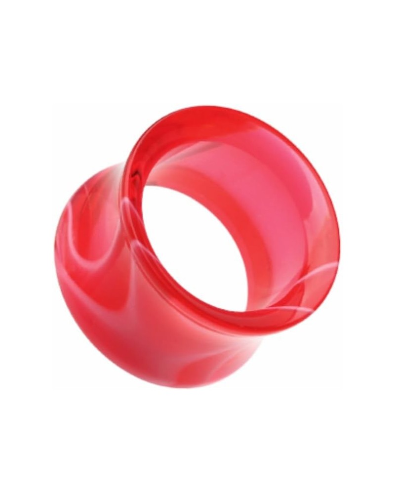 Marble Swirl Acrylic Double Flared WildKlass Ear Gauge Tunnel Plug (Sold as Pairs) 8 GA Red $10.06 Body Jewelry