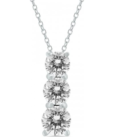 Certified 1/4ctw - 1ctw Three Stone Diamond Pendant Available in 14K White Gold and 14K Yellow Gold $73.60 Pendants