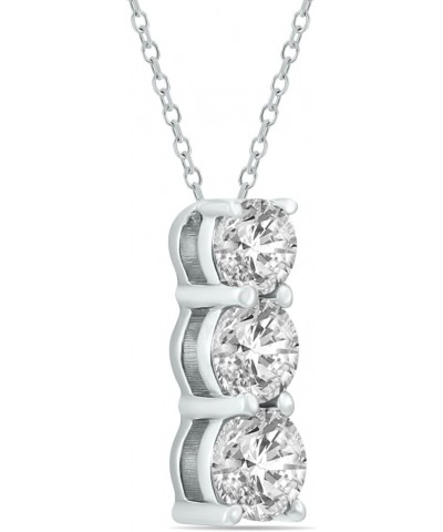 Certified 1/4ctw - 1ctw Three Stone Diamond Pendant Available in 14K White Gold and 14K Yellow Gold $73.60 Pendants