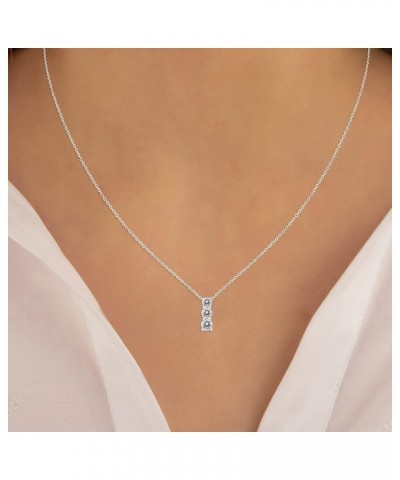 Certified 1/4ctw - 1ctw Three Stone Diamond Pendant Available in 14K White Gold and 14K Yellow Gold $73.60 Pendants