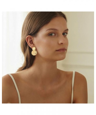 Fashion Statement Disc Dangle Earrings for Women Vintage Gold Silver Earrings Round Disc Drop Earrings,Multiple Styles Coin D...