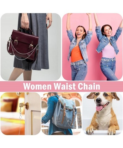 5 Pieces Chain Belt Pendant Belly Belt Body Chains Silver Metal Link Body Chain Belt Jeans Pants Chain Pocket Waist Chain Mul...