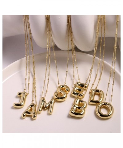 Bubble Letter Necklace for Women, Balloon Initial Necklaces 18k Gold Plated Chain Alphabet Pendant for Girls Teenager Wife Va...