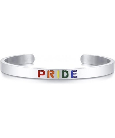 Rainbow LGBT pride bracelet Gay pride bracelet Mens womens cuff bracelet Bestfriend bracelet Pride stuff for gay Lesbian and ...