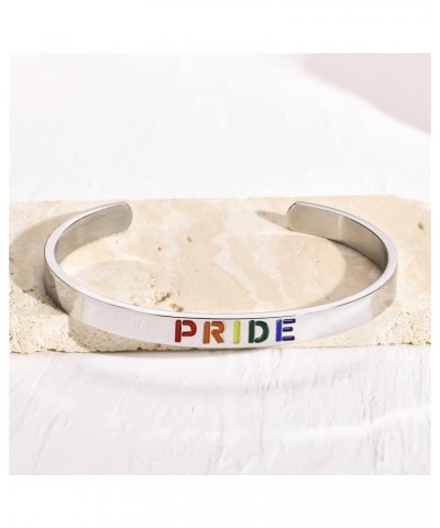 Rainbow LGBT pride bracelet Gay pride bracelet Mens womens cuff bracelet Bestfriend bracelet Pride stuff for gay Lesbian and ...