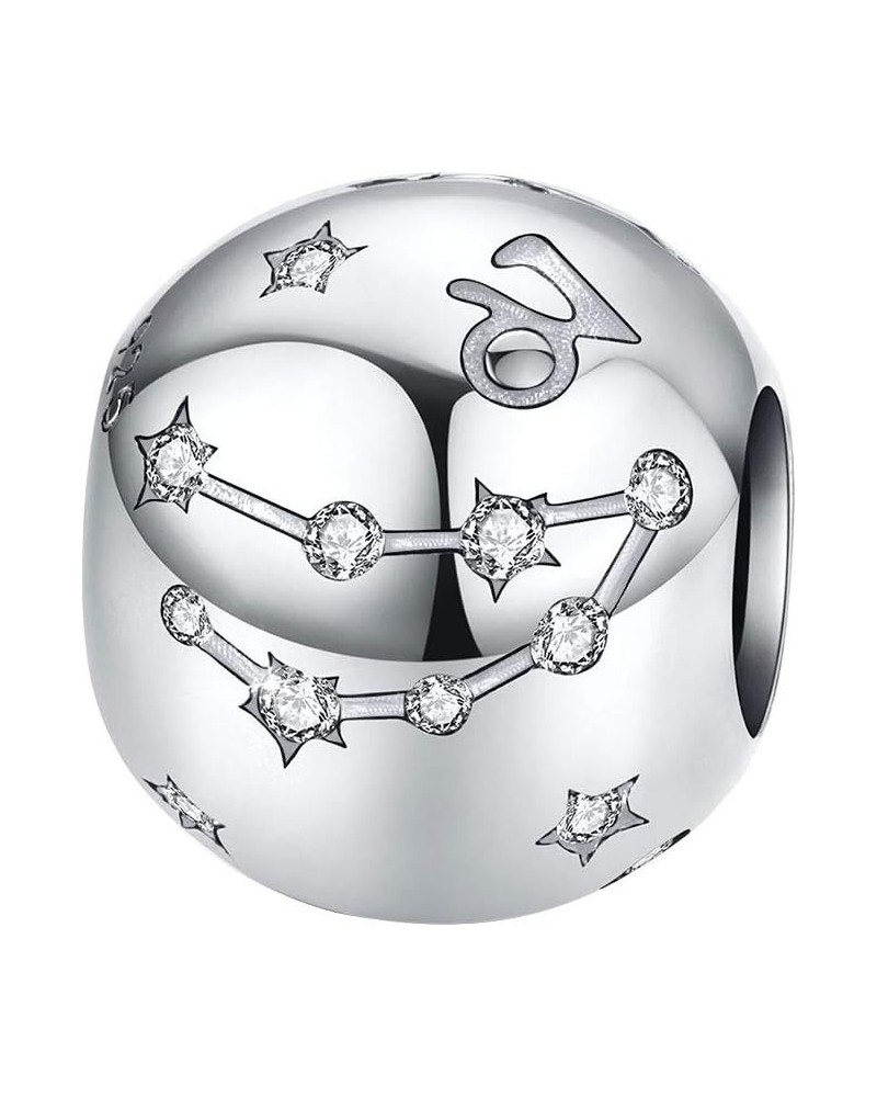 Zodiac Star Sign 925 Sterling Silver Bead Charm Fits Bracelets Necklace 12 Constellations Charm Compatible with Pandora Brace...