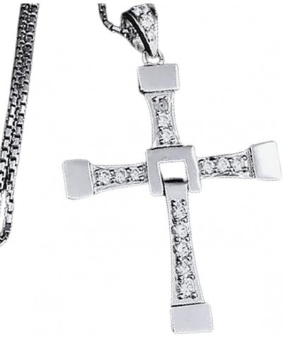 S925 Real Silver Fast X Dom's XL Size Cross Necklace ~ Toretto's Rotatable Necklace ~ Prestige set: Necklace+Metal box+Card+B...