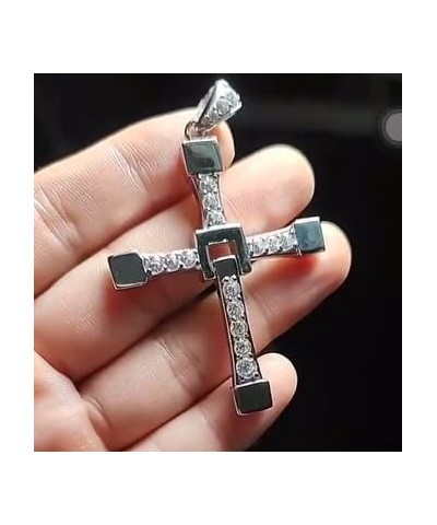 S925 Real Silver Fast X Dom's XL Size Cross Necklace ~ Toretto's Rotatable Necklace ~ Prestige set: Necklace+Metal box+Card+B...