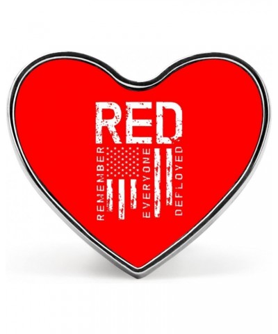 Remember Everyone Deployed Military R.E.D Trendy Heart Brooches Elegant Lapel Pins Art Badge for Men Women Jewelry $13.56 Bro...