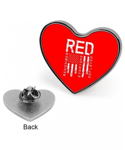 Remember Everyone Deployed Military R.E.D Trendy Heart Brooches Elegant Lapel Pins Art Badge for Men Women Jewelry $13.56 Bro...