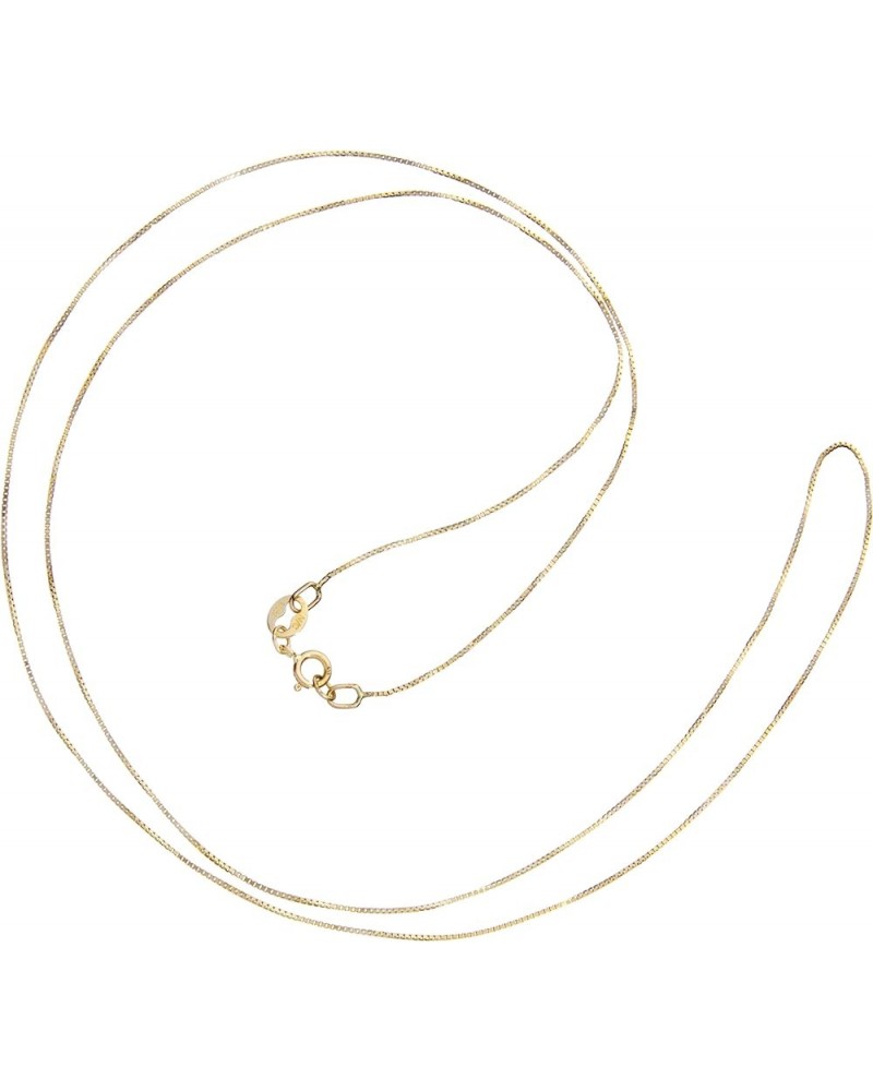 10K Solid White, Yellow Gold or Sterling Silver Box Link Chain Necklace | 14" to 22" Lengths | 0.55mm or 1.04mm Thick | With ...