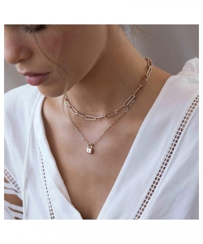 Oak&Luna - Personalized Initial Lock Necklace Rose Gold Vermeil $40.38 Necklaces