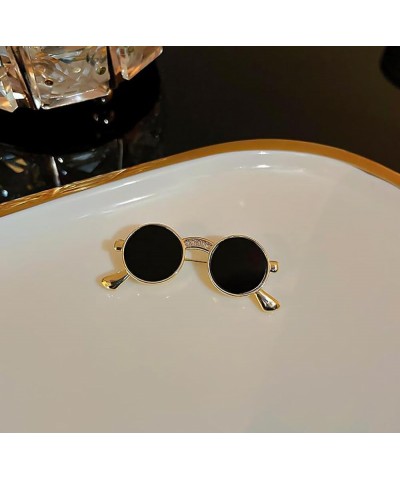 Fashion Vintage Gold Enamel Lapel Pins,Sunglasses Brooch Hat Decorative Pins Anti-Slip Neckline Brooch Suit Accessory Glasses...