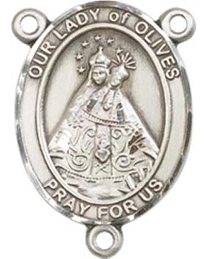 Sterling Silver Catholic Patron Saint Rosary Centerpiece Medal, 3/4 Inch Our Lady of Olives $39.21 Pendants