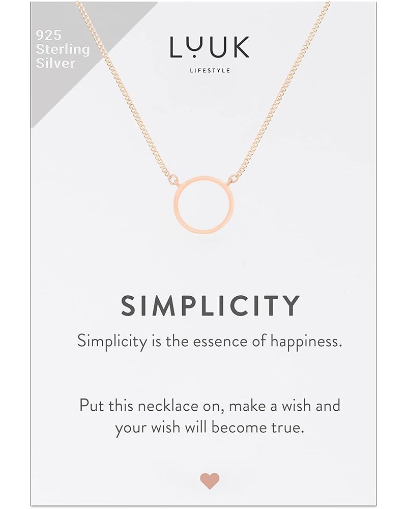 925 sterling silver necklaces with lucky charm, SIMPLICITY gift card, pendant, women's jewelry, daily wear, durable and hypoa...