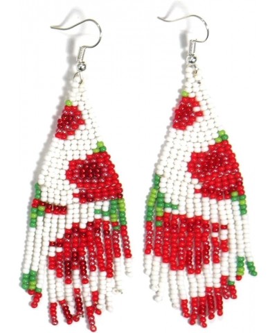 Handmade beaded native american style glass seed bead earrings Pendientes de cuentas nativas al estilo mexicano de artesanos ...