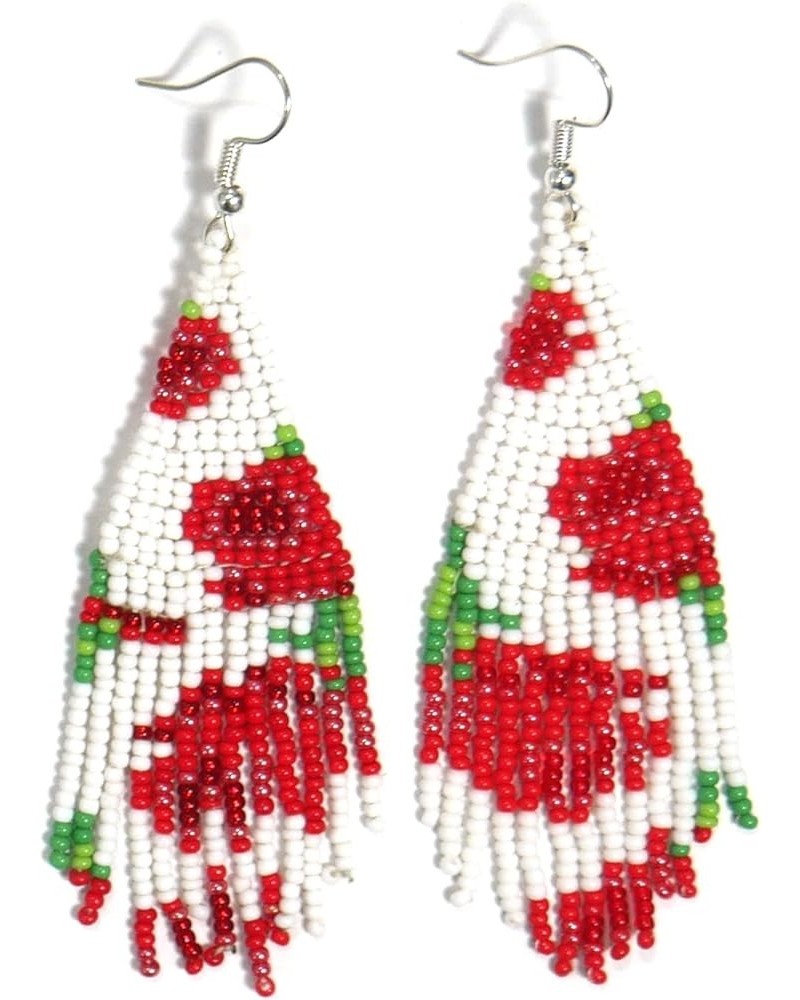 Handmade beaded native american style glass seed bead earrings Pendientes de cuentas nativas al estilo mexicano de artesanos ...