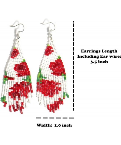 Handmade beaded native american style glass seed bead earrings Pendientes de cuentas nativas al estilo mexicano de artesanos ...