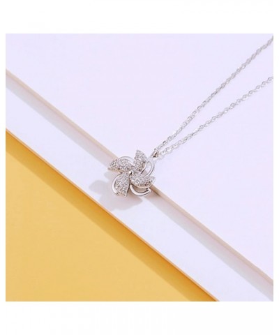 Dainty Rotatable CZ Windmill Charm Pendant Choker Necklace for Women Girls Delicate Link Chain Personalized Statement Necklac...