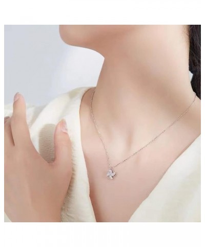 Dainty Rotatable CZ Windmill Charm Pendant Choker Necklace for Women Girls Delicate Link Chain Personalized Statement Necklac...