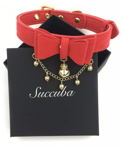 Bell Choker Collar Necklace Lolita Bow Collar Cat Kitty Velvet Necklace (V) Y2 $12.87 Necklaces