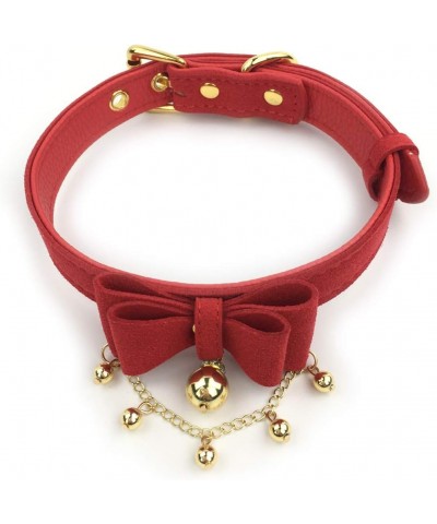 Bell Choker Collar Necklace Lolita Bow Collar Cat Kitty Velvet Necklace (V) Y2 $12.87 Necklaces