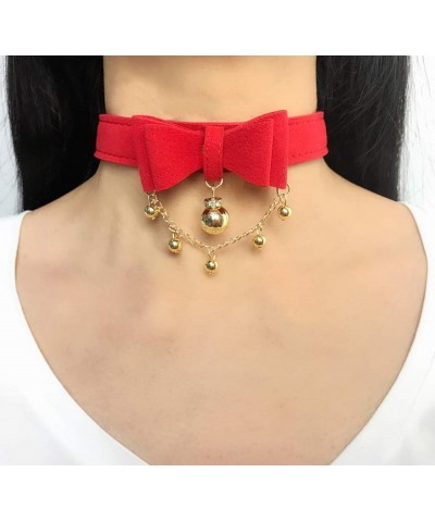 Bell Choker Collar Necklace Lolita Bow Collar Cat Kitty Velvet Necklace (V) Y2 $12.87 Necklaces