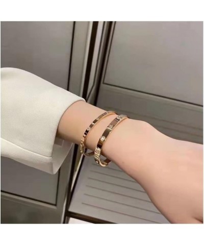 Men Women Bracelet 18K Gold Plated Classic Style Couple Bracelet Jewelry Gifts Christmas Waterproof Summer 22cm No diamonds5 ...