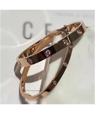 Men Women Bracelet 18K Gold Plated Classic Style Couple Bracelet Jewelry Gifts Christmas Waterproof Summer 22cm No diamonds5 ...