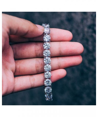 Tennis Bracelets for Women 18K Gold Plated Cubic Zirconia Iced Out Copper Diamond Tennis Bracelet Men Silver Couples Jewelry ...