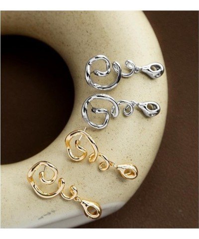 SpiralGeo Drop Earrings, Irregular Hoop Earrings, Modern Jewelry, Gold Tiny Earrings, Gift for Women silver $8.09 Earrings