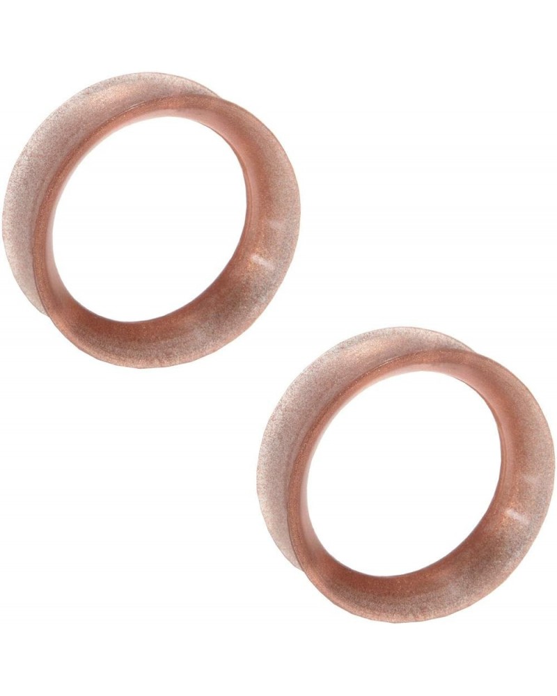 KAOS BRAND: Pair of Metallic Rose Gold Silicone Double Flared Skin Eyelets 1-1/4 $14.85 Body Jewelry