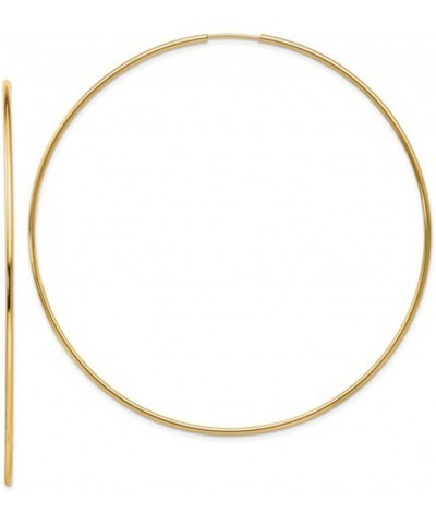 Large 14k Yellow Gold Continuous Endless Hoop Earrings, 1.2mm Tube 67mm $71.73 Earrings