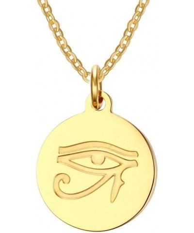 Stainless Steel Ancient Egyptian Eye of Ra Horus Good Luck Pendant Necklace (Gold Plated) $8.63 Necklaces