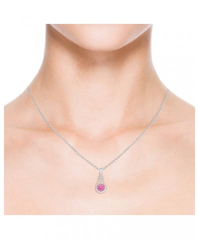 Natural Pink Sapphire Solitaire Heart Pendant Necklace for Women, Girls in 14K Solid Gold/Platinum/Sterling Silver | Septembe...